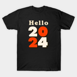 Hello 2024 Bold and Colourful T-Shirt